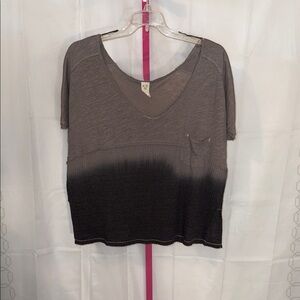 We The Free Brown and Black Short Sleeve Tee